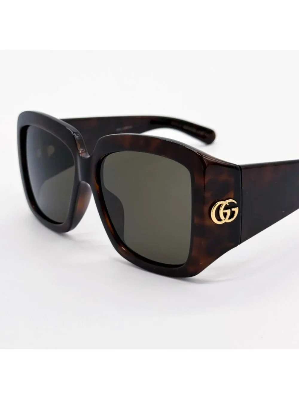 New Gucci Havana Gray Women Oversized Sunglasses GG1402SA 002